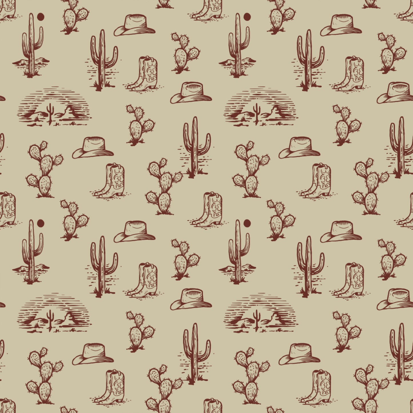 Cowboy Hats, Boots and Cacti